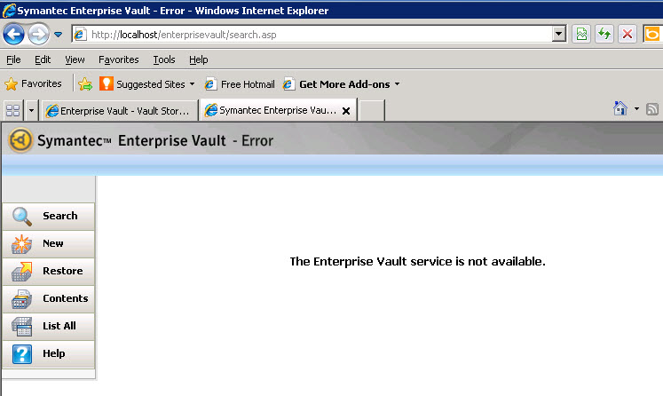 Symantec Enterprise Vault Time ID 2270