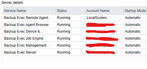 I have all the account services set to admin user except the first service set to LocalSystem