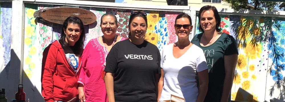 Representatives from Veritas' Employee Resource Groups, BLEVE, HOLA, and WAVE groups came together to put on the YWCA Kitchen Drive.