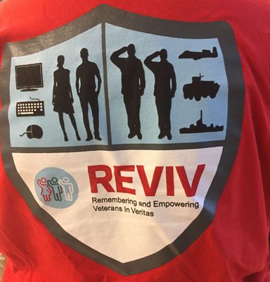 The Veritas Heathrow REVIV group wore its ERG t-shirts in promotion of the Memorial Day fundraiser.
