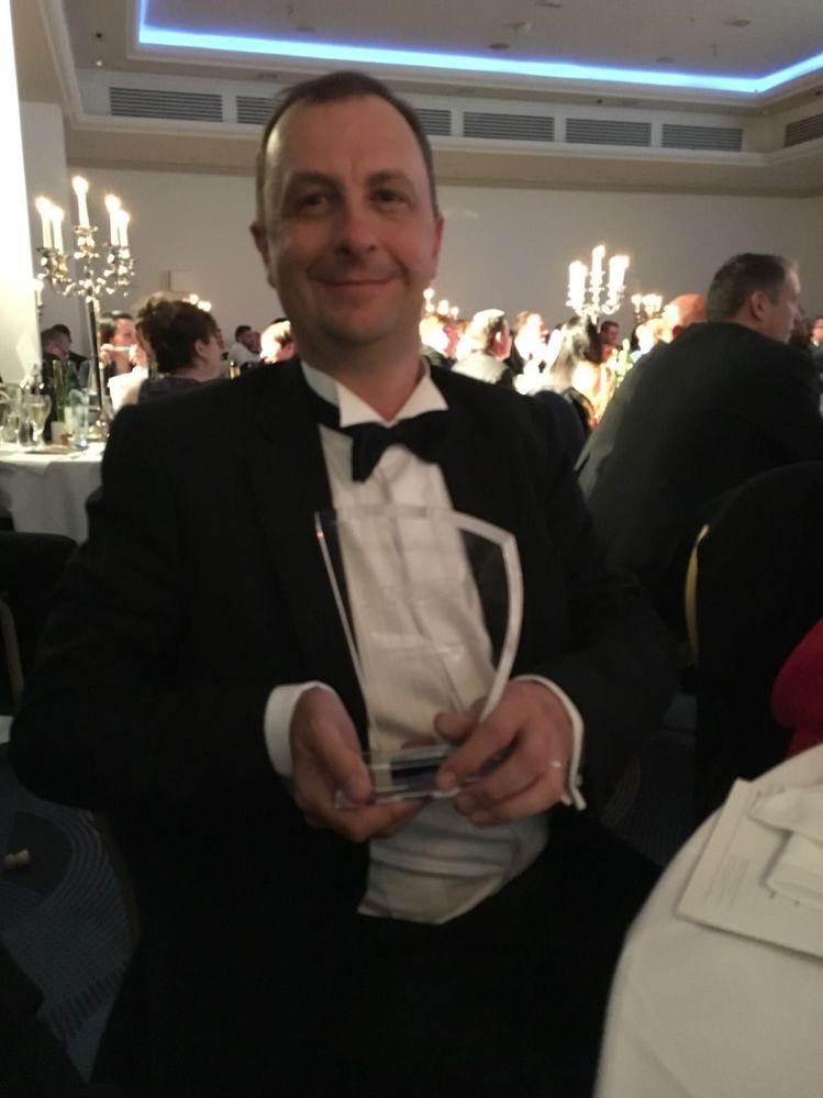 Jason Tooley, VP Northern Region proudly accepts the Storage Magazine Award