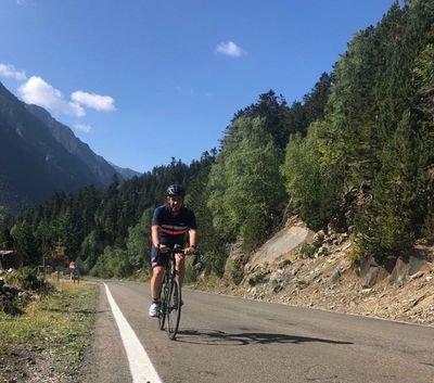 Valentin Pinuaga enjoying his cycling passion