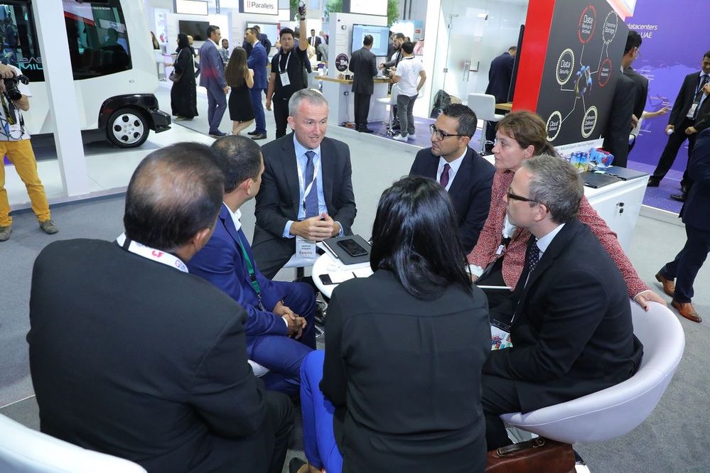 One of the many customer meetings held at GITEX.