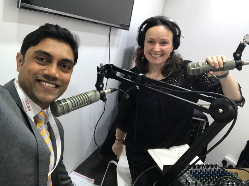 Podcasting with Mansoor Ibrahim and me (Zoe Sands).