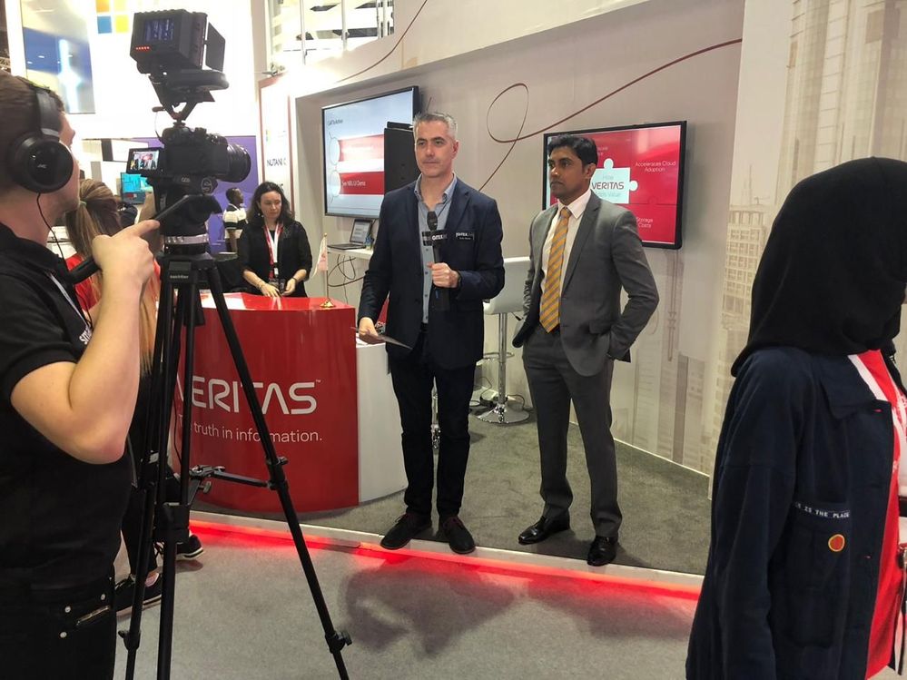 GITEX Live kicked off the afternoon recording on Veritas' stand.