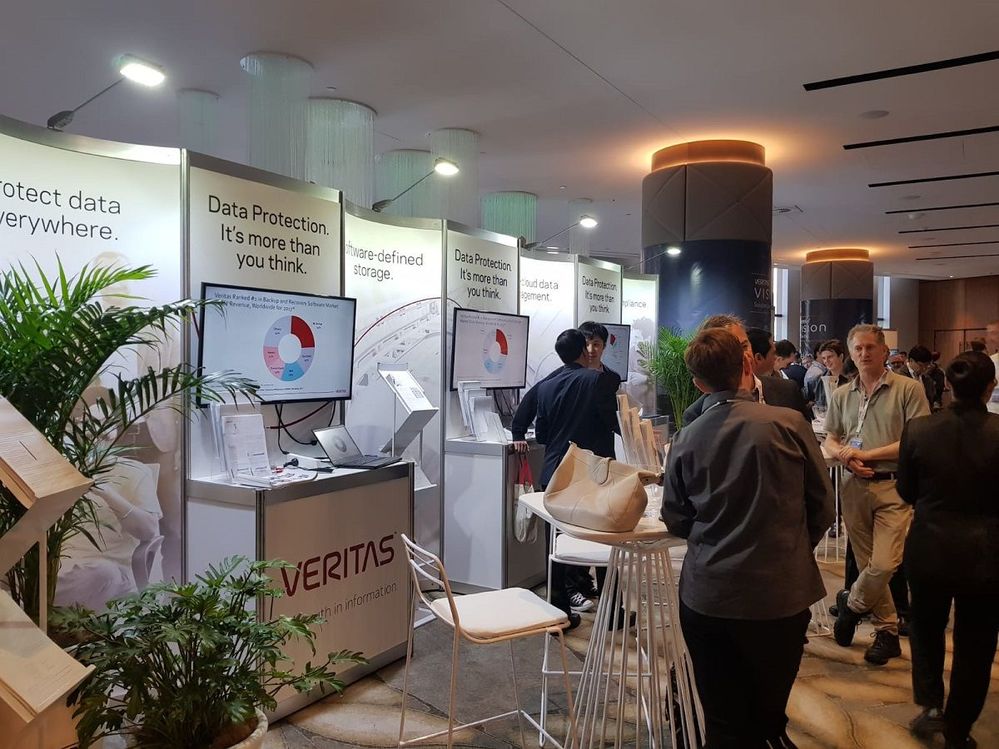 The busy product and solution area were manned by Veritas staff as well as partners, who supported and sponsored this Vision event.