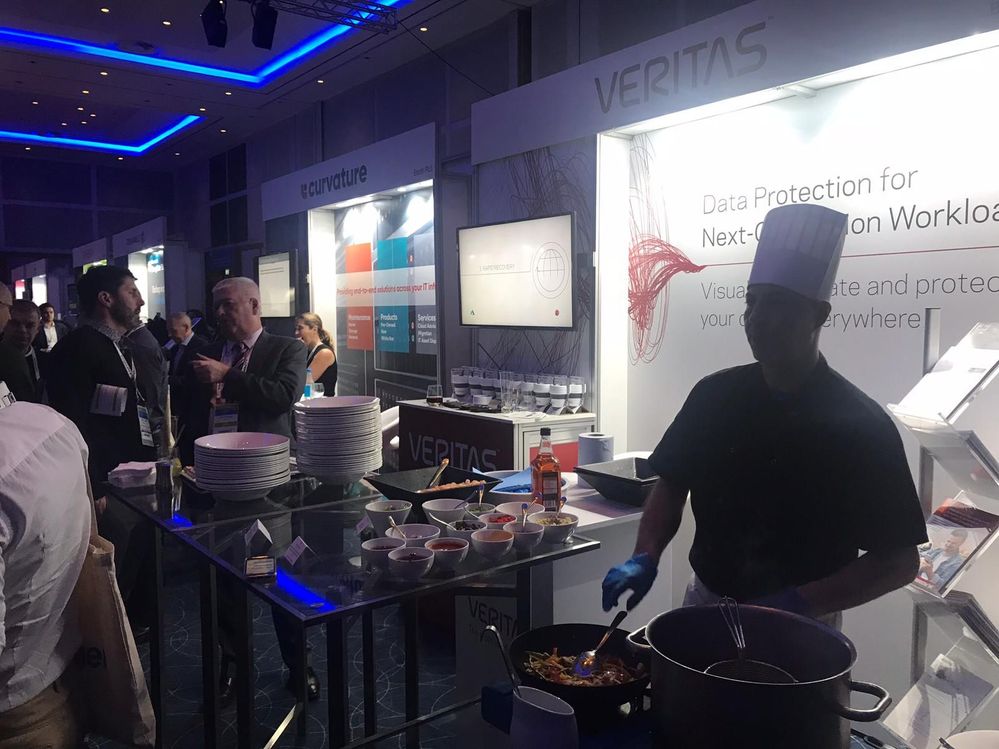 Attendees were treated to freshly prepared stir fries on Veritas' stand.