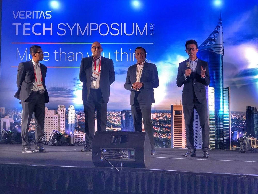 Meet the APJ leadership team. Chris Lin (far right) shares his thoughts on the event and thanks Veritas' customers and partners for their continued business.