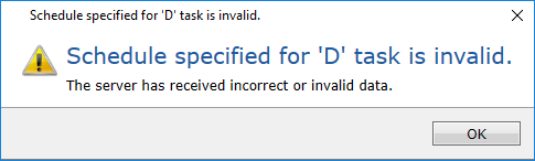 Schedule specified for 'D' task is invalid.PNG